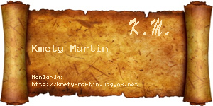Kmety Martin névjegykártya